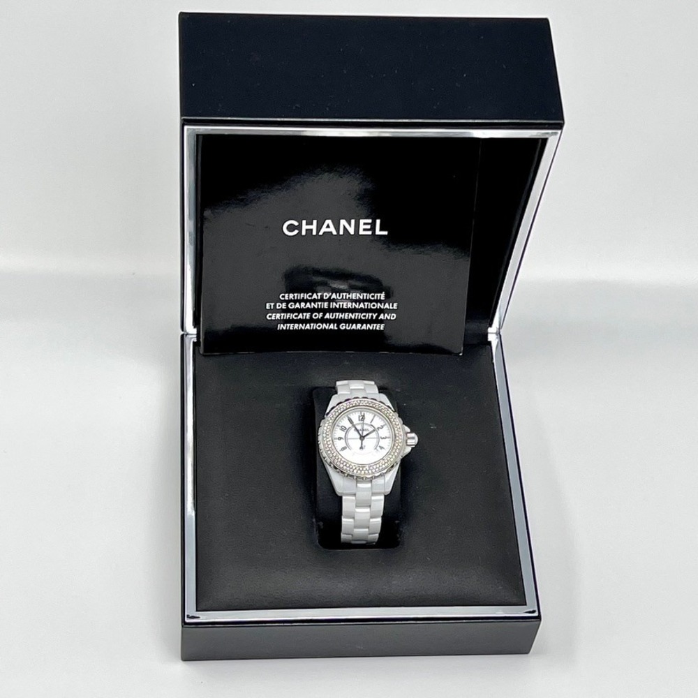 Chanel J12 White Ceramic Diamond Bezel Watch Swiss Made H0968 H0967 - Picture 2 of 7